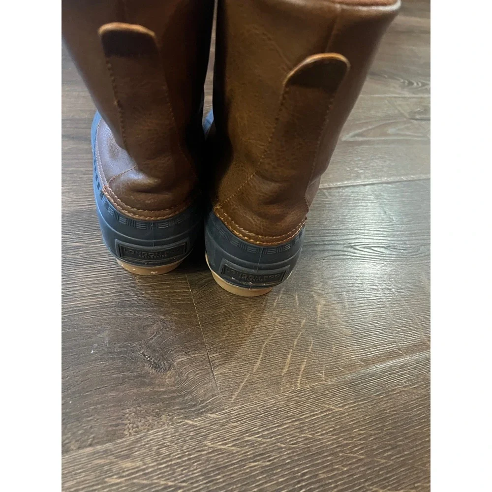 London Fog Women's Brown Leather‎ Duck Boots Waterproof Size 8